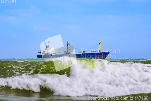 Image of Dry cargo ship in the Sea