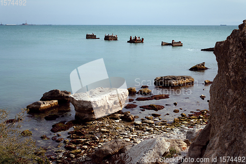 Image of Old concrete piers.