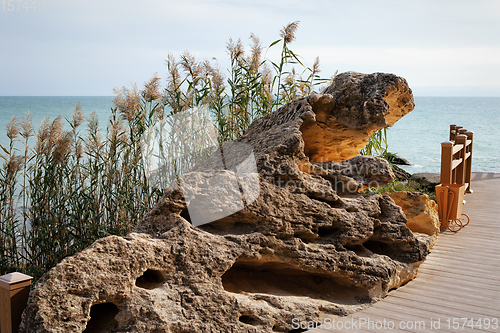 Image of Rocky coast of the Caspian Sea.