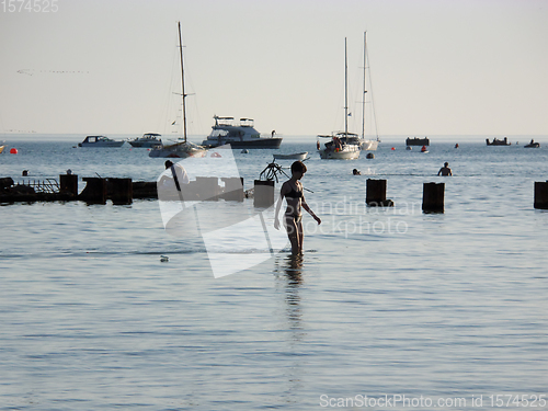 Image of Girl in the sea.