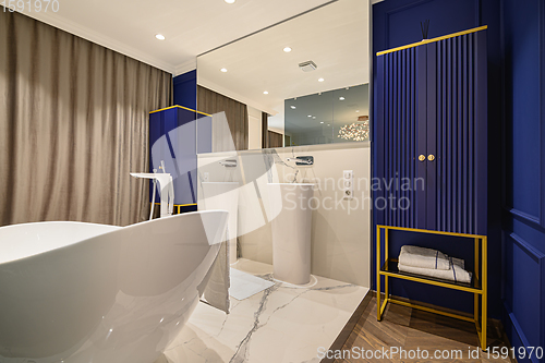 Image of Big deluxe elegant classic bedroom with bath