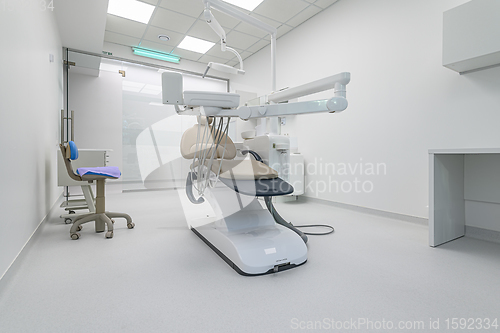 Image of Interior of dental surgery room with special equipment