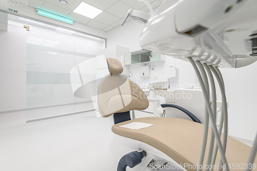 Image of Interior of dental surgery room with special equipment