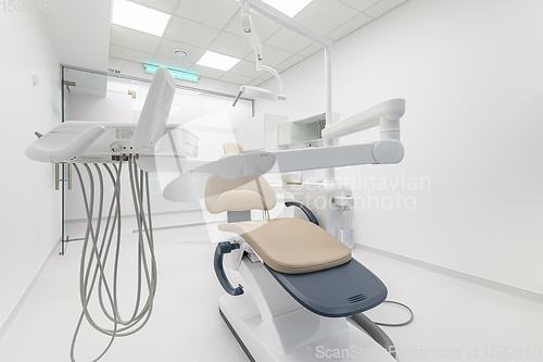 Image of Interior of dental surgery room with special equipment