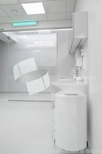 Image of White medical furniture in dentistry office