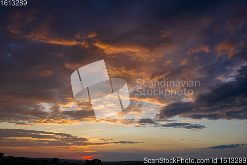 Image of sunset with clouds