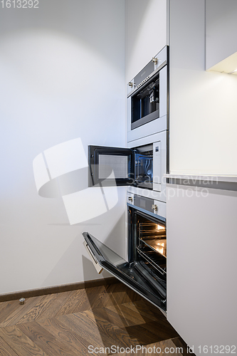 Image of Luxury kitchen Interior with minimalism design