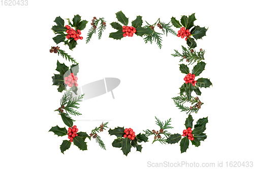 Image of Holly and Cedar Square Winter Wreath 