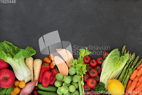 Image of Organic Fresh Fruit and Vegetables for a Healthy Diet