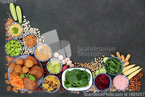 Image of Vegan Health Food Background Border 