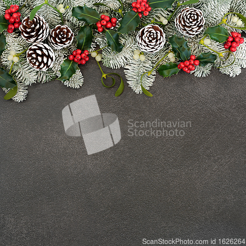 Image of Traditional Natural Winter and Christmas Border 