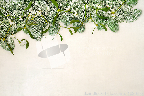 Image of Fir and Mistletoe Winter Border 