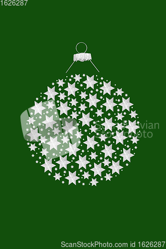 Image of Silver Star Abstract Christmas Bauble Decoration