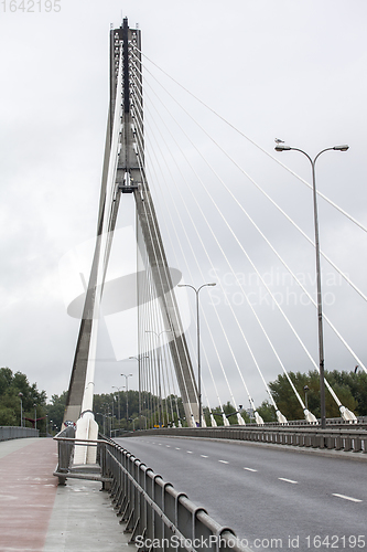 Image of Swietokrzyski bridge over the Vistula river in Warsaw