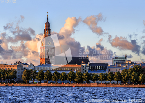 Image of Riga Old Town during sunset time