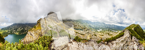 Image of View from Krab in Tatra Mountains, Poland, Europe. 360 degree Panorama