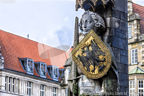 Image of The Bremen Roland statue in the market square 