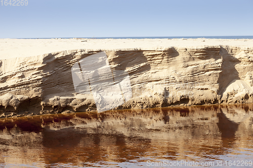 Image of Eroded sand riverbank