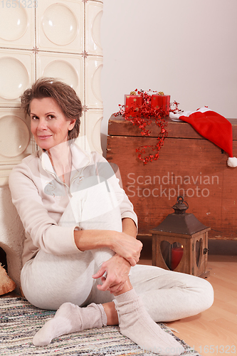 Image of Relaxed Senior at Christmas