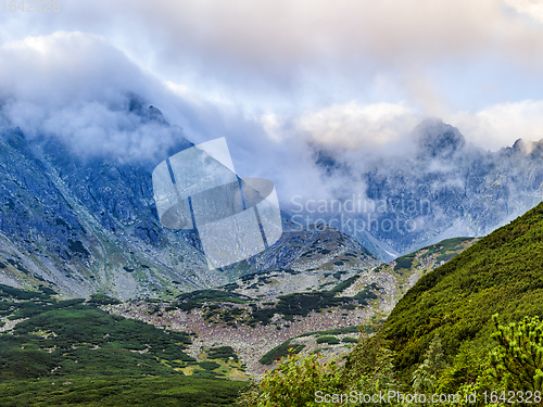 Image of Polish Tatra mountains landscape early morning 