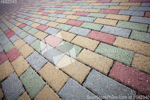 Image of Colorful concrete brick pavement