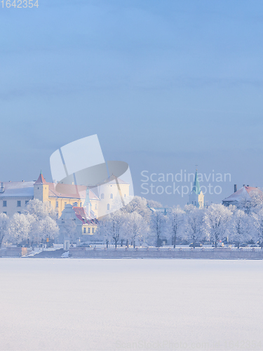 Image of Winter skyline of Latvian capital Riga Old town