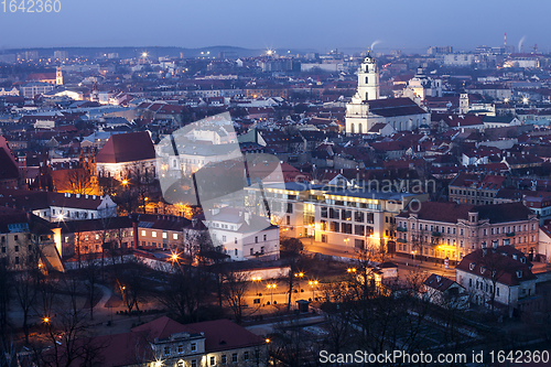 Image of Vilnius Old Town at dawn time