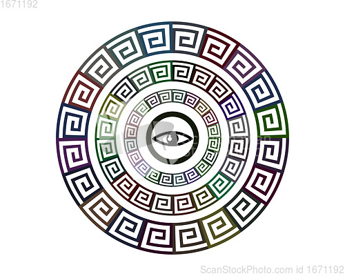 Image of geometric patterns in a circle