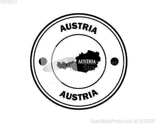Image of round blurred stamp of austria