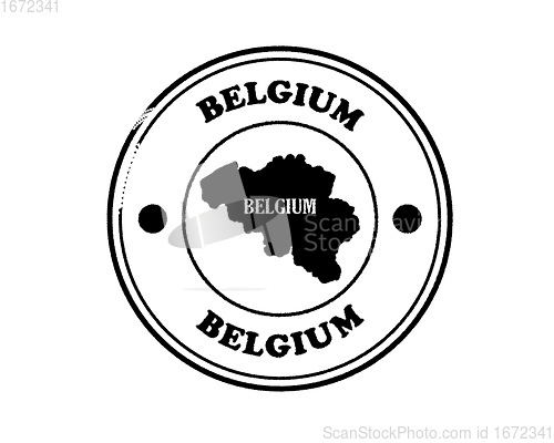 Image of round blushed belgium stamp