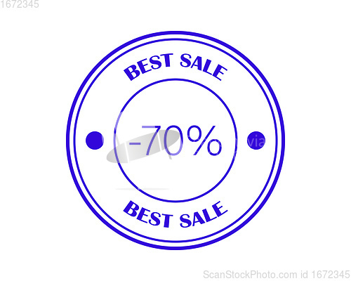 Image of round stamp with the inscription best prices