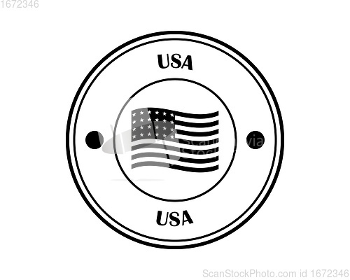 Image of round stamp with the inscription United States of America