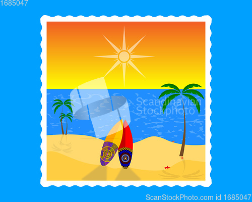 Image of beach sand water sky sun sapbord