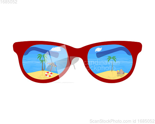 Image of glasses with beach views