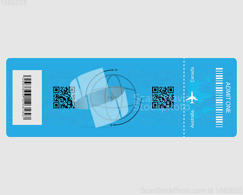 Image of plane ticket with inscriptions