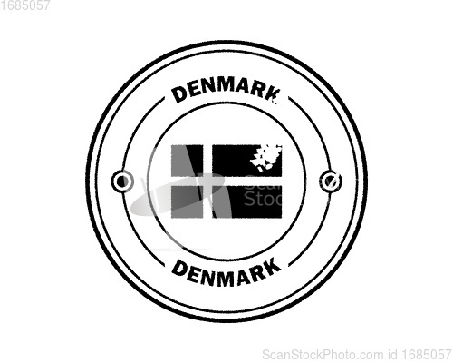 Image of round blurred stamp of denmark