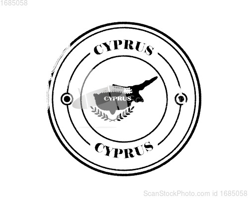Image of round blurry cyprus stamp