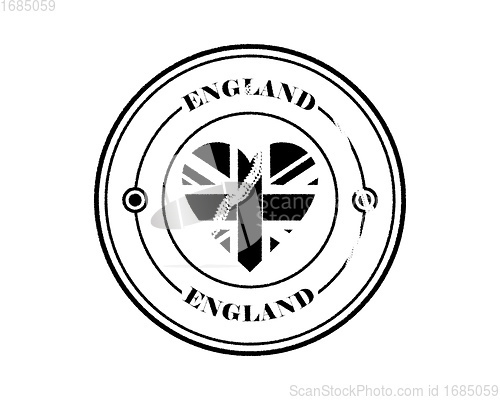 Image of round blurry england stamp