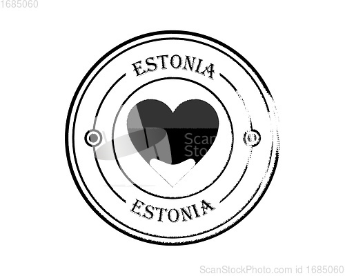 Image of round blurry stamp of estonia