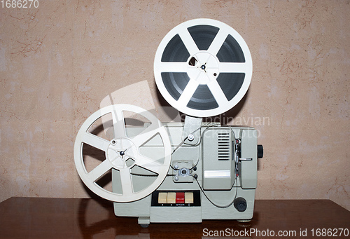 Image of movie projector and reels