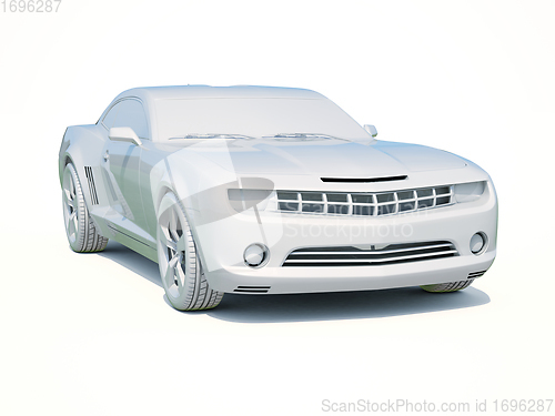 Image of 3d Car White Blank Template