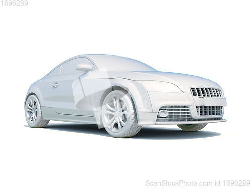 Image of 3d Car White Blank Template