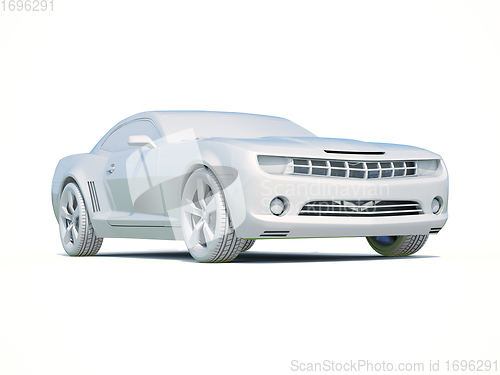 Image of 3d Car White Blank Template