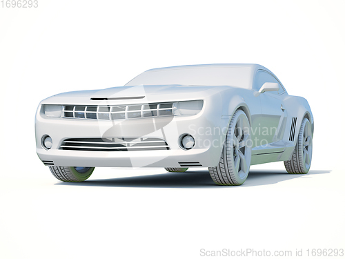 Image of 3d Car White Blank Template