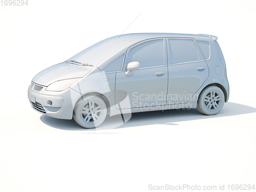 Image of 3d Car White Blank Template