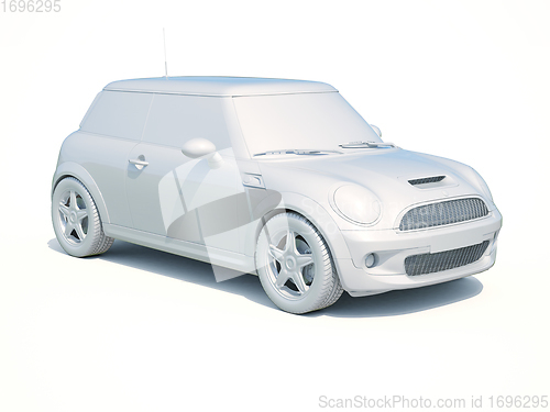 Image of 3d Car White Blank Template