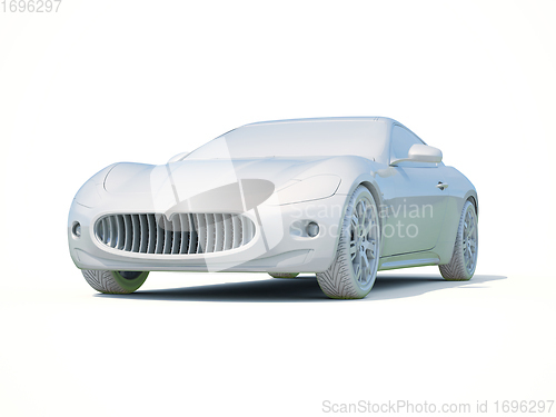 Image of 3d Car White Blank Template