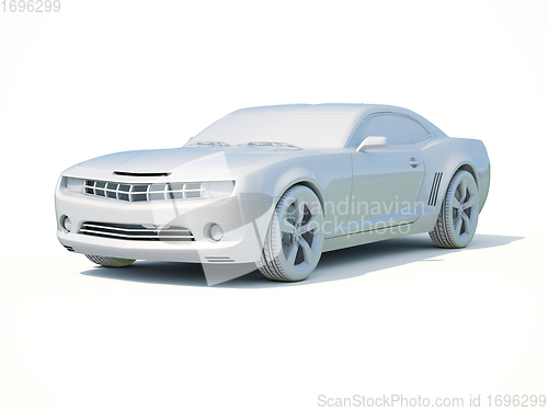 Image of 3d Car White Blank Template