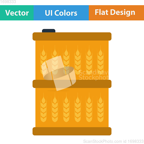 Image of Barrel with wheat symbols icon