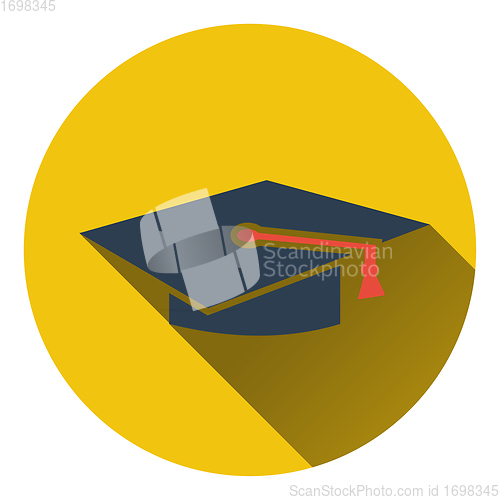 Image of Flat design icon of Graduation cap in ui colors